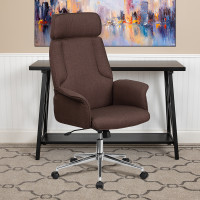 Flash Furniture CH-CX0944H-BN-GG Fabric Office Chair in Brown